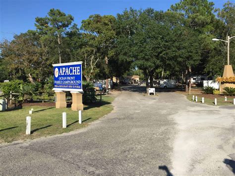 Apache family campground - Clean, quiet & friendly. This is a great place to stay in North Myrtle Beach. Apache park has literally 1000 sites. Our weekend stay was only 8 RV spaces away from the ocean. The park is pet, golfcart and motorcycle friendly. On site amenities include a huge wooden fishing pier and a restaurant. 